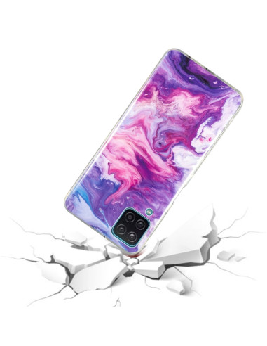 Cover Galaxy A12 5G Marmo Nero TPU Rosso | Melacompro