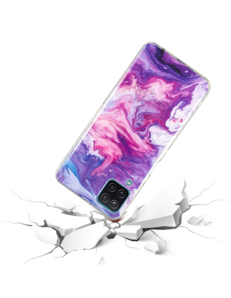 Cover Galaxy A12 5G Marmo Nero TPU Rosso | Melacompro