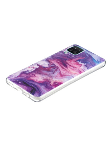 Cover Galaxy A12 5G Marmo Nero TPU Rosso | Melacompro