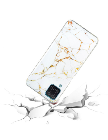 Cover Galaxy A12 5G Marmo Nero TPU Bianco | Melacompro