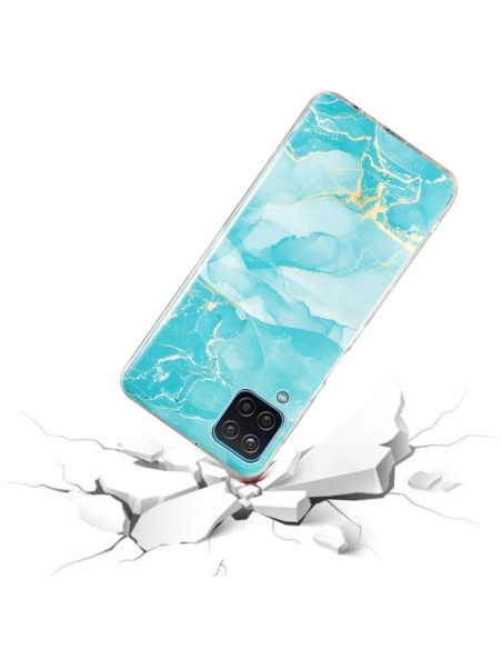 Cover Galaxy A12 5G Marmo Nero TPU Verde | Melacompro