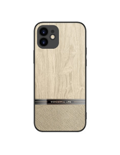 Cover iPhone 11 PU TPU PC Antiurto Marrone Wood