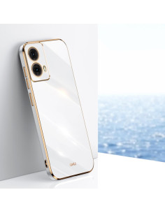 Cover Moto G85 TPU con Anello Viola Ciliegia Bianco