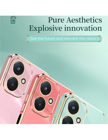 Cover Redmi 13C TPU Bianca Bordi Dritti Rosa | Melacompro