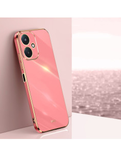 Cover Redmi 13C TPU Bordi Dritti 6D Bianca Hawthorn Rosso