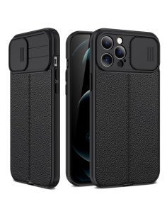 Cover iPhone 11 TPU Trama Litchi Nero