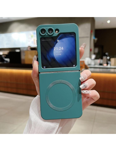 Cover Galaxy Z Flip5 Silicone Blu Royal Dark Verde | Melacompro