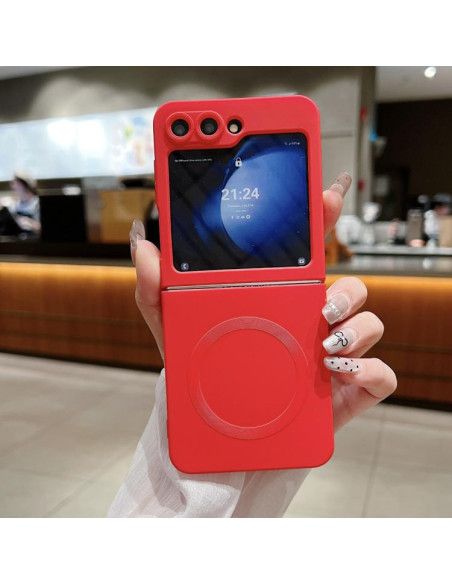 Cover Galaxy Z Flip5 Silicone Blu Royal Rosso | Melacompro