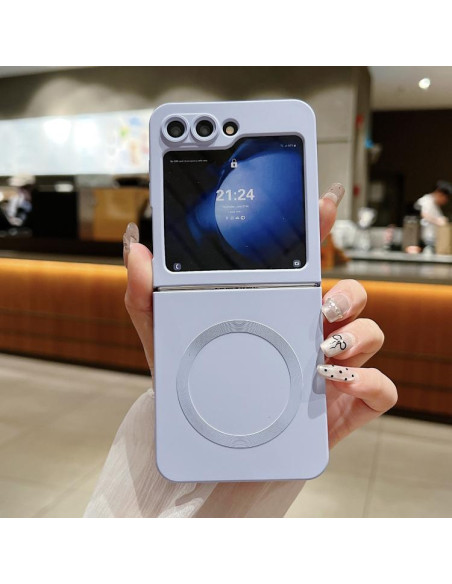 Cover Galaxy Z Flip5 Silicone Blu Royal Lilac Viola | Melacompro