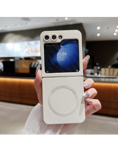 Cover Galaxy Z Flip5 Silicone Liquido Blu Royal Bianco