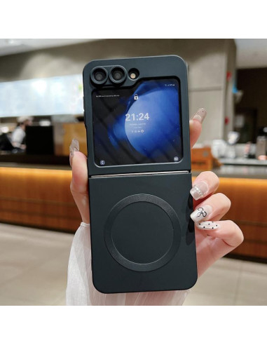 Cover Galaxy Z Flip5 Silicone Blu Royal Nero | Melacompro