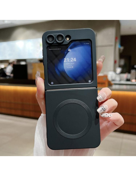 Cover Galaxy Z Flip5 Silicone Blu Royal Nero | Melacompro