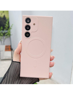 Cover Galaxy A26 5G Silicone Liquido Blu Royal MagSafe Rosa