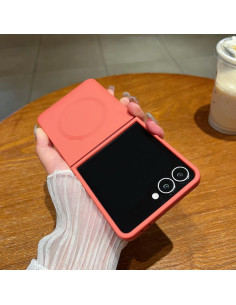 Cover Galaxy Z Flip7 5G Silicone Liquido Verde Scuro Rosso