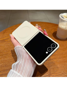 Cover Galaxy Z Flip7 5G Silicone Liquido Verde Scuro Bianco