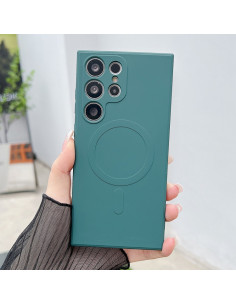 Cover Galaxy S23 Ultra Silicone Liquido Nero Dark Verde