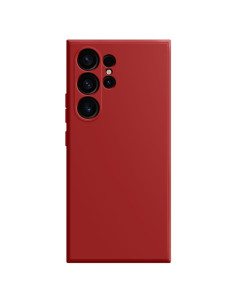 Cover Galaxy S24 Ultra Silicone Liquido Blu Reale MagSafe Rosso