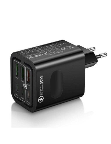 Caricabatterie USB 10W Doppia Porta Nero | Melacompro