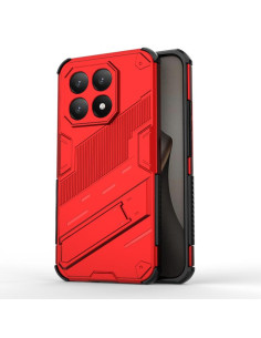Cover Xiaomi 15T 5G PC + TPU Punk Armor Grigia Rosso
