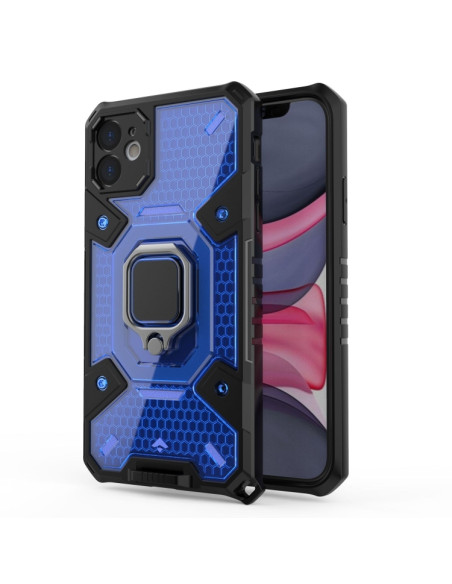 Cover iPhone 11 Space PC+TPU Ring Holder Blu | Melacompro