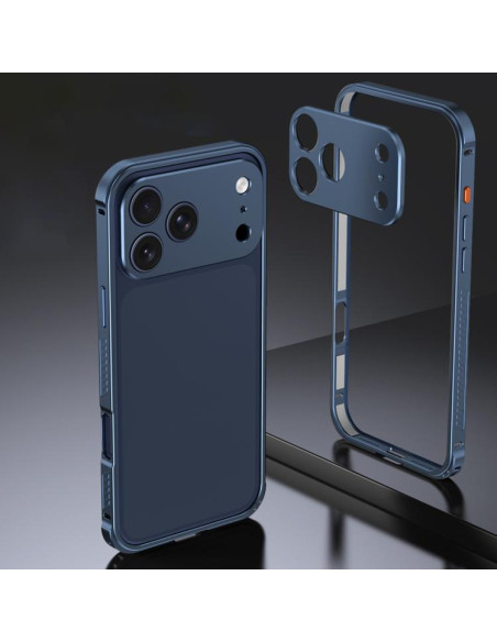 Cover iPhone 17 Pro Metallo Arancione Blu | Melacompro