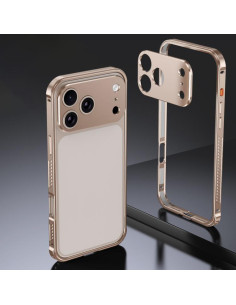 Cover iPhone 17 Pro Corazza Metallo Arancione Oro