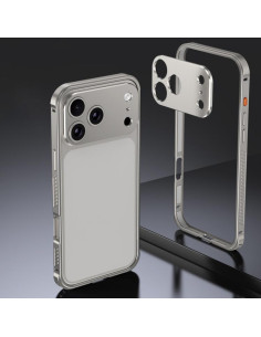 Cover iPhone 17 Pro Corazza Metallo Arancione Grigio