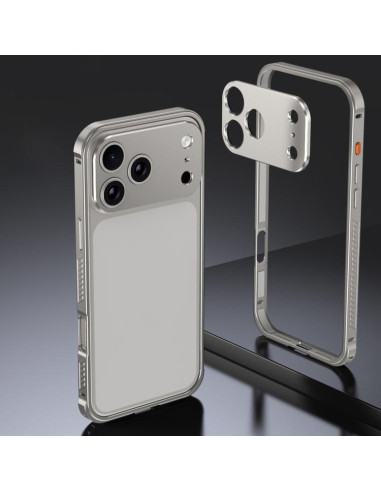 Cover iPhone 17 Pro Metallo Arancione Grigio | Melacompro