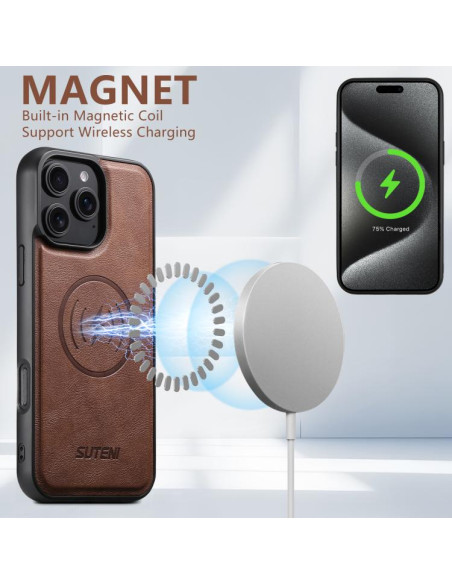 Cover iPhone Air Denim MagSafe Blu Scuro Marrone | Melacompro