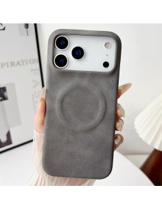 Cover iPhone 17 Pro Max Denim PC + PU Blu Scuro Grigio