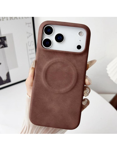 Cover iPhone 17 Pro Max Denim Blu Scuro Marrone | Melacompro