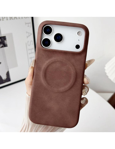 Cover iPhone 17 Pro Max Denim Blu Scuro Marrone | Melacompro