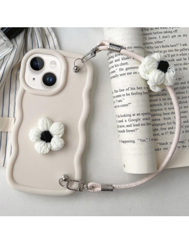 Cover iPhone 14 TPU Floreale Rosa Bianco | Melacompro