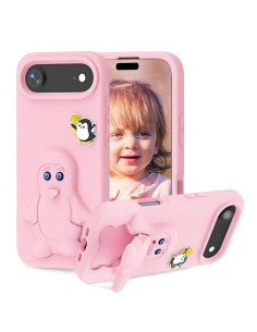 Cover iPhone Air EVA Antiurto Pinguino Bambino Arancione Rosa