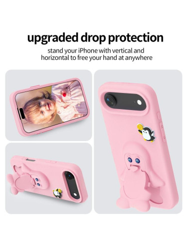 Cover iPhone Air EVA Pinguino Bambino Rosa | Melacompro