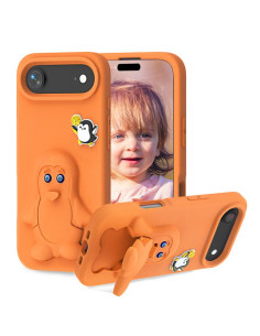 Cover iPhone Air EVA Antiurto Pinguino Bambino Arancione