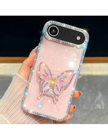 Cover iPhone Air Farfalla Glitterata Rosa Light Rosa | Melacompro