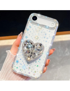 Cover iPhone Air Cuore Glitterato Trasparente