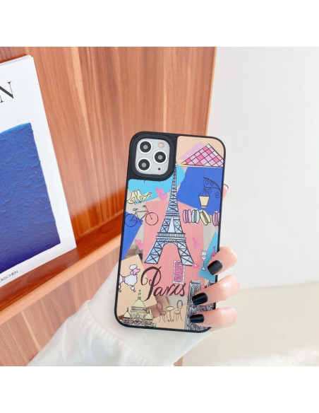 Cover iPhone 11 Torre Eiffel TPU Grigio Blu | Melacompro
