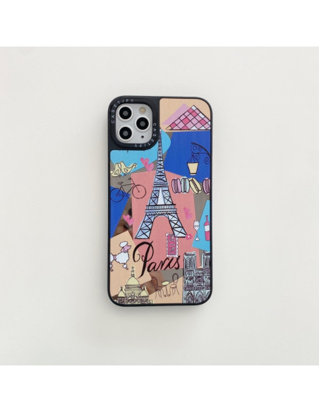 Cover iPhone 11 Torre Eiffel TPU Grigio Blu | Melacompro
