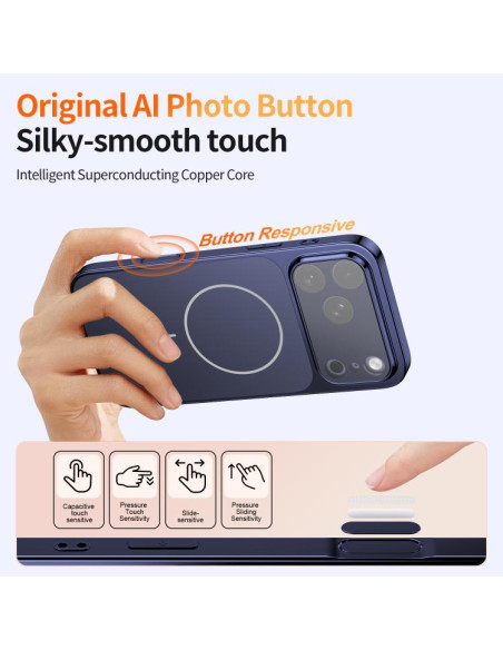 Cover iPhone 17 Pro Max MagSafe Nero Blu | Melacompro