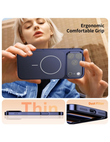 Cover iPhone 17 Pro Max MagSafe Nero Blu | Melacompro