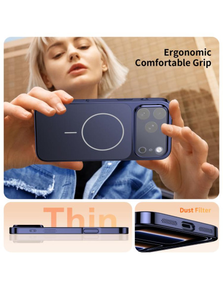 Cover iPhone 17 Pro Max MagSafe Nero Blu | Melacompro