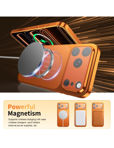 Cover iPhone 17 Pro Max MagSafe Nero Arancione | Melacompro