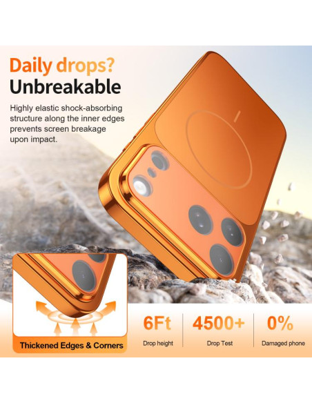 Cover iPhone 17 Pro Max MagSafe Nero Arancione | Melacompro