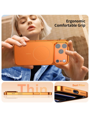 Cover iPhone 17 Pro Max MagSafe Nero Arancione | Melacompro