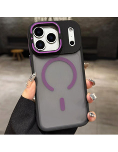Cover iPhone 17 Pro Denim PC + PU Blu Blu Navy Viola