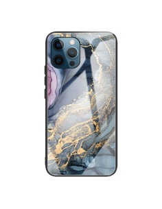 Cover iPhone 11 Glass Marmo Astratto Grigio Oro