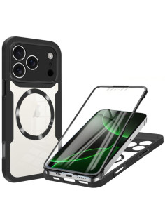 Cover iPhone 17 Pro Max MagSafe Texture Marrone Nero