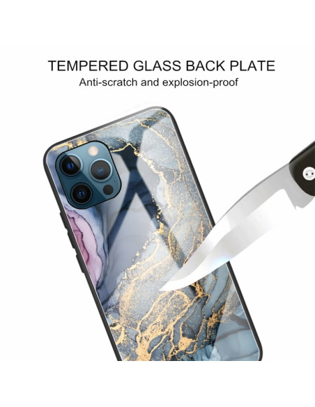 Cover iPhone 11 Marmo Grigio Glass Oro | Melacompro